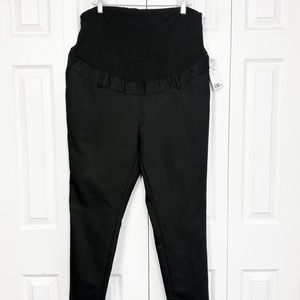 NWT H&M Mama Black High-Rise Tapered Slim Trouser Pants XL